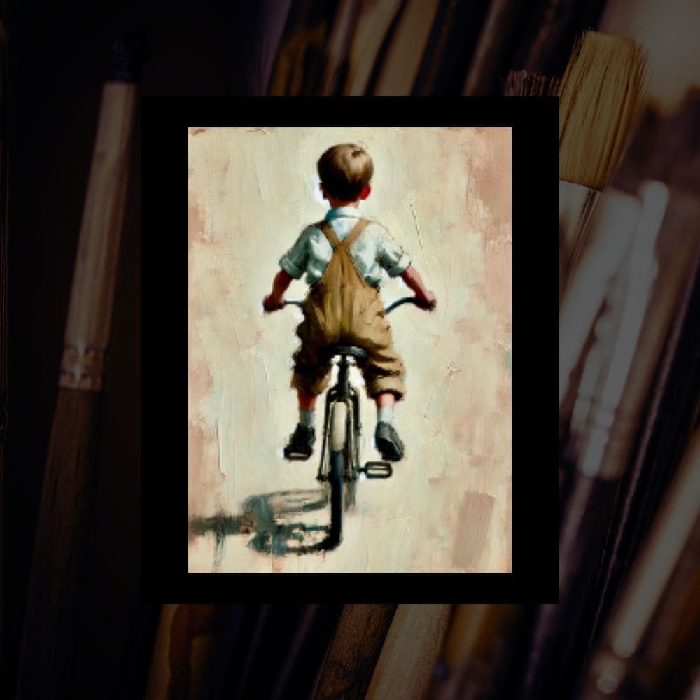 Workshop schilderen jongen op fietsje